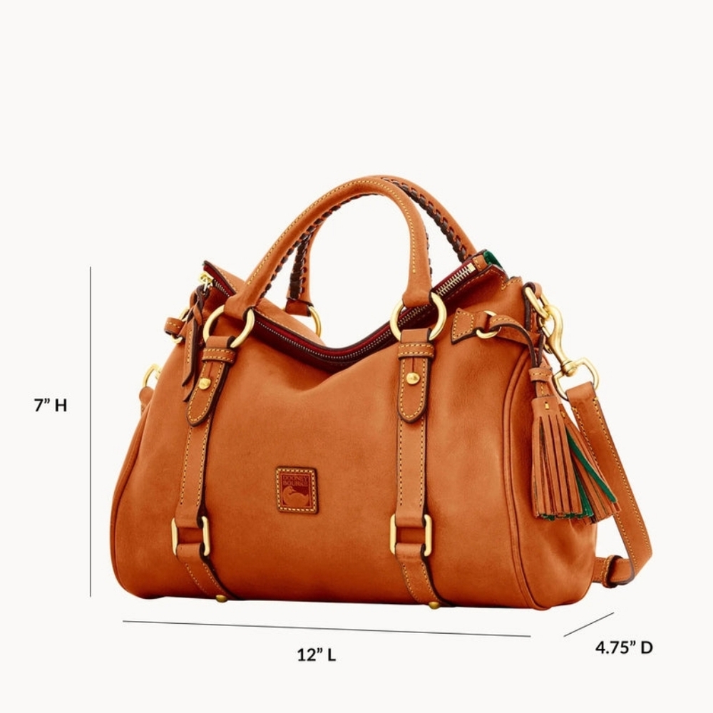 NWT! Dooney & Bourke Florentine* Medium/Regular Satchel In Black/Black - Picture 4 of 16